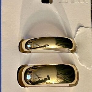 Zara Classic Polished Gold-Tone Hinged Bangles